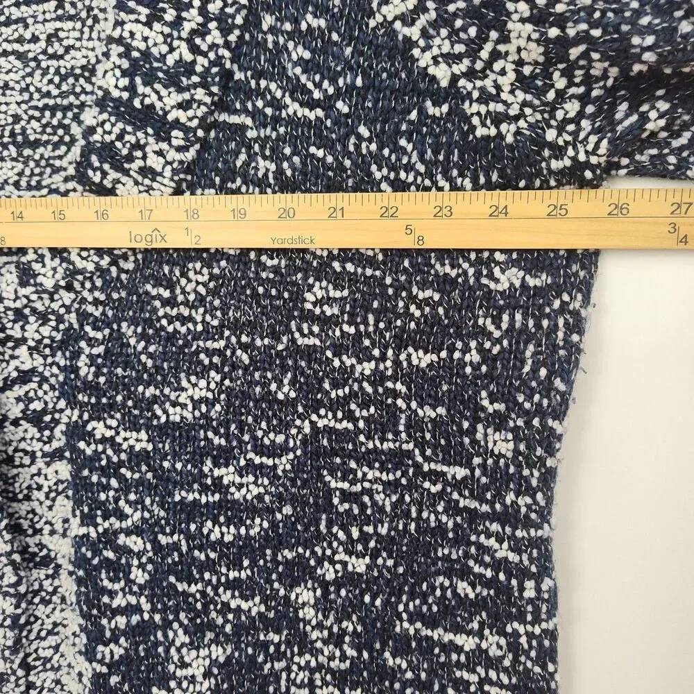 CJ Banks Cardigan Sweater Women's 3X Blue/White Textured One Button Short Sleeve - Picture 3 of 7